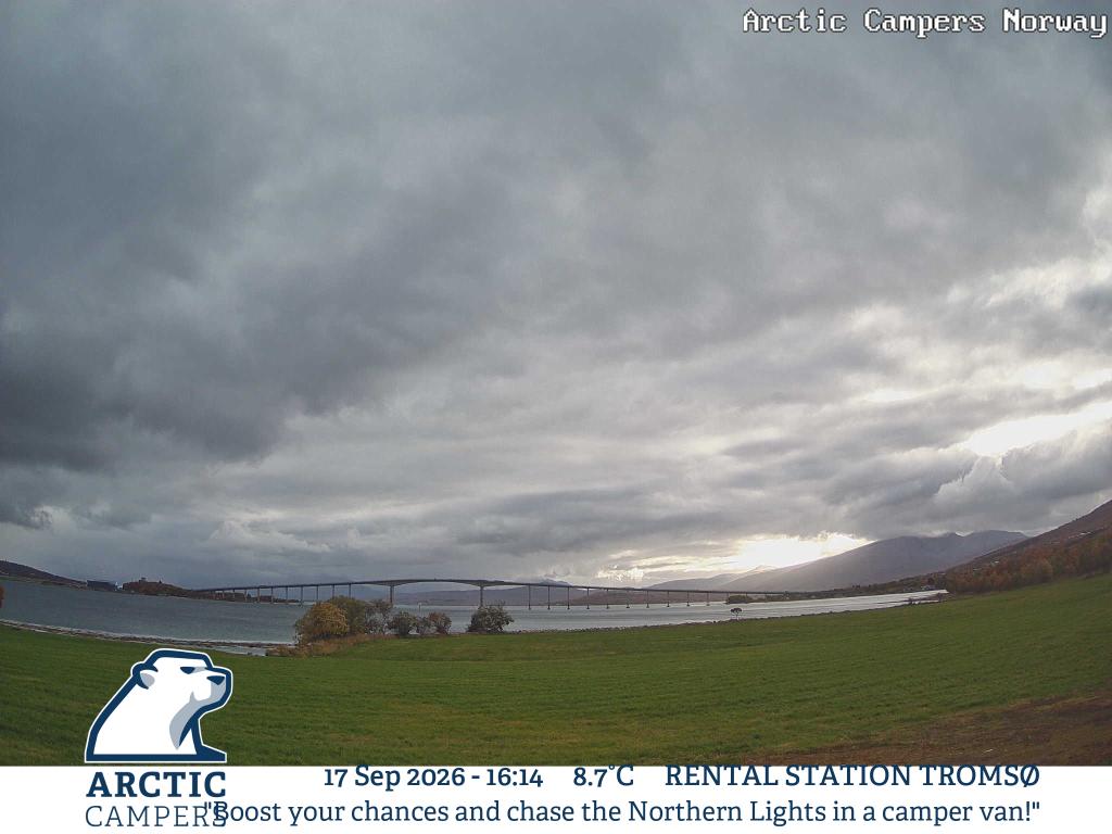 Live webcam view from Arctic Campers Tromsø