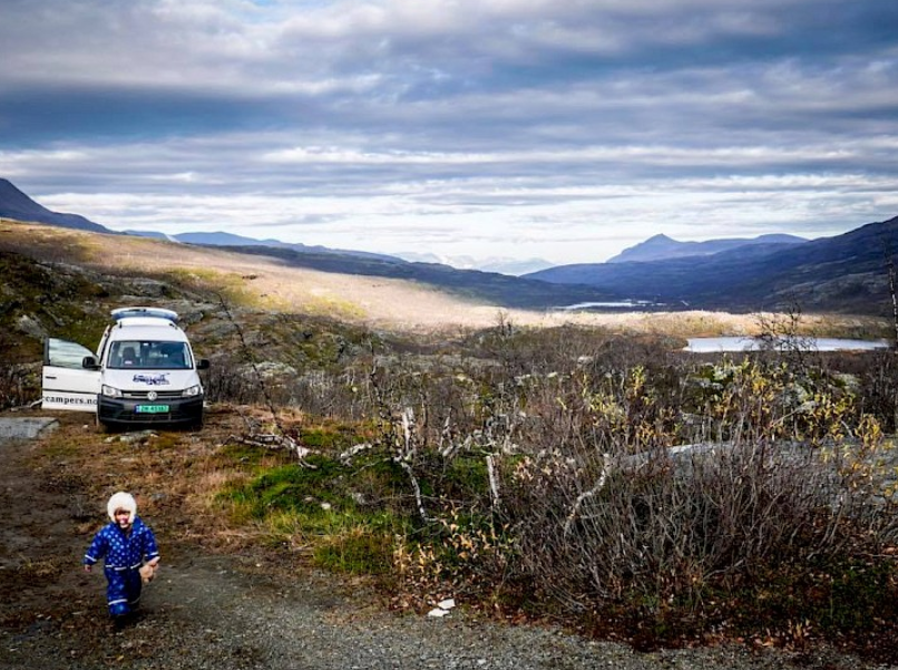 Camper van into Norways wilderness